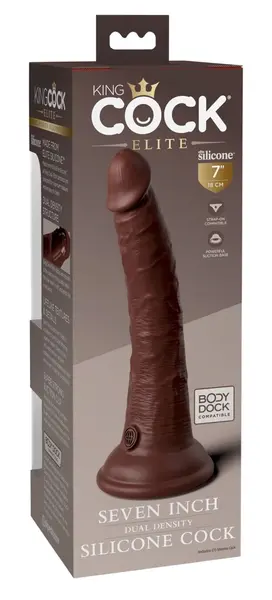 King Cock Elite KCE 7 Dual Density Intimate Model Brown 21 cm
