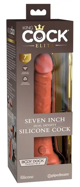 King Cock Elite KCE 7 Dual Density silikonski model Tan 21 cm