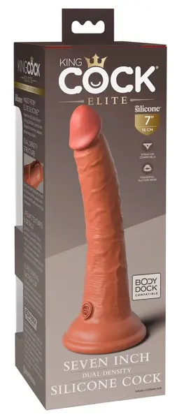 King Cock Elite KCE 7 Dual Density silikonski model Tan 21 cm