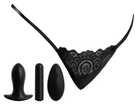 HookUp Panties Lace Peek-a-Boo Remote Set XL-XXL | Discreet Vibrating Briefs