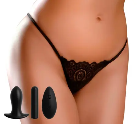 HookUp Panties Remote Lace Briefs S-L with Wireless Vibration System