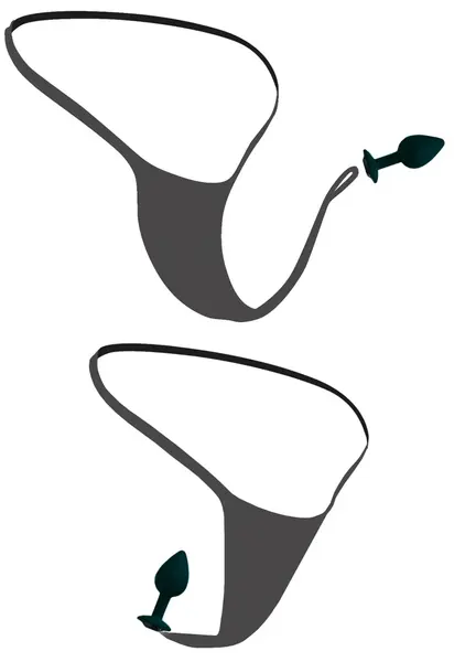 HookUp Panties Secret Gem XL-XXL čipkasti intimni set sa dekorativnim čepom