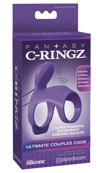 FCR Ultimate Couples Cage Silicone Intimate System with Vibrations Black