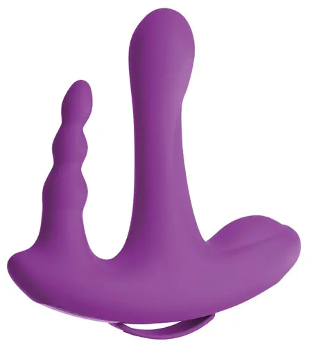 Pipedream Rock N' Ride Triple Action Vibrator Silicone 17.8cm Purple