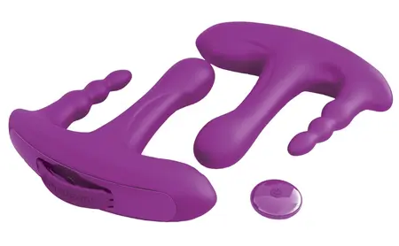 Pipedream Rock N' Ride Triple Action Vibrator Silicone 17.8cm Purple