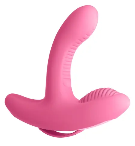 Rock N' Grind Dual Action Silicone Vibrator with Remote, 17.2 cm, Pink