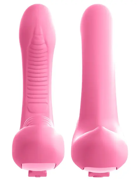 Rock N' Grind Dual Action Silicone Vibrator with Remote, 17.2 cm, Pink