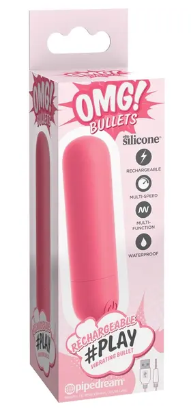 OMG! Bullets Play B Compact 10-Mode Rechargeable Vibrating Device Purple