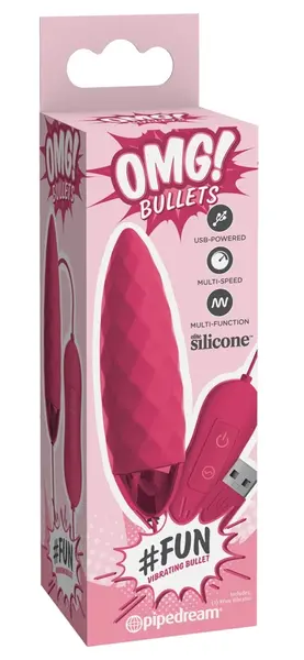 OMG! Bullets Fun Intense 20-Mode Silicone Vibration Device Pink 7.6cm