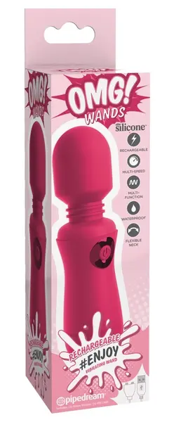 OMG! Wands #Enjoy Vibrating Wand Intimate Massager, 7 Modes, Purple
