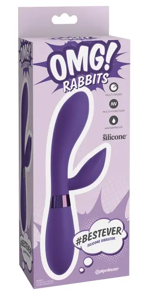OMG! Rabbits #Bestever Silicone Intimate Device Pink 21.2 cm