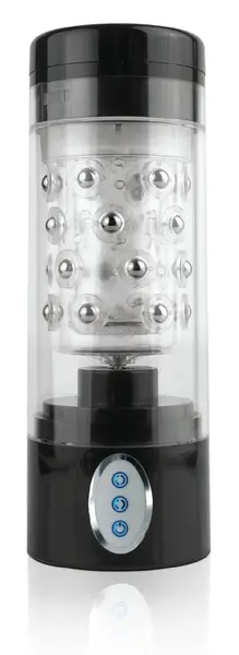 Pipedream PET Roto-Bator Clear/Black Rotating Intimate Device 24.2cm