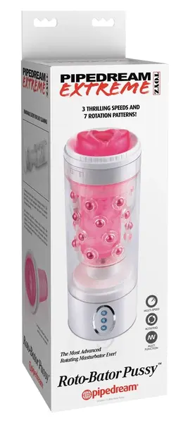 Pipedream Roto-Bator White/Pin Rotating Intimate Device 24.1cm