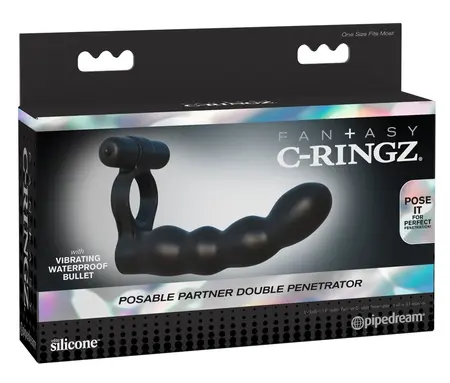 FCR Podesivi Partnerski Dupli Intimni Sistem sa Vibro-Metkom, Crna