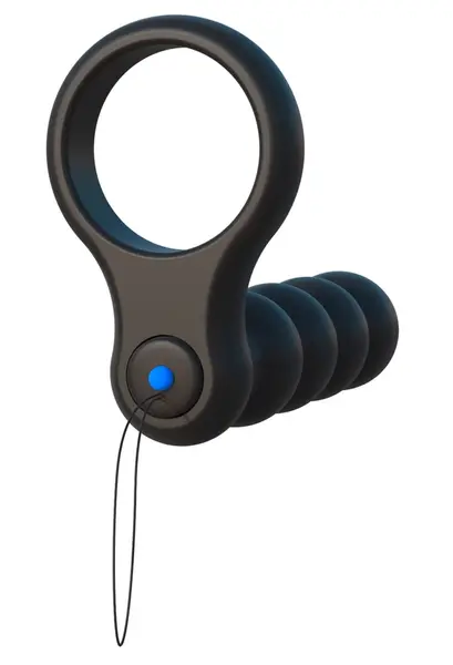 FCR Remote Control Dual Extension Ring with Vibrating Module, Black