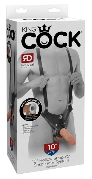 King Cock KC10 Šuplji Podesivi Sistem Pojasa Crna 20 cm