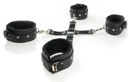 FFSLE Cumfy Hogtie Black Adjustable Padded Restraint Set