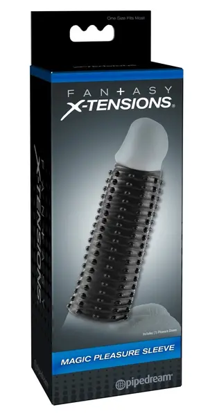 FXTM Pleasure Sleeve Dark - Fleksibilni Teksturirani Intimni Pojačivač 13.9 cm