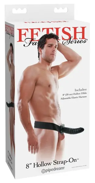 Fetish Fantasy Series 8 Hollow Strap-On Sistem, Tamni, Podesivi, 20 cm
