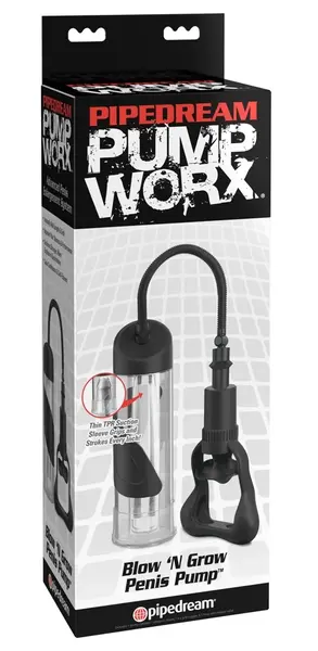 Pipedream Blow-N'-Grow Vacuum Training Pump Transparent 23.5 cm