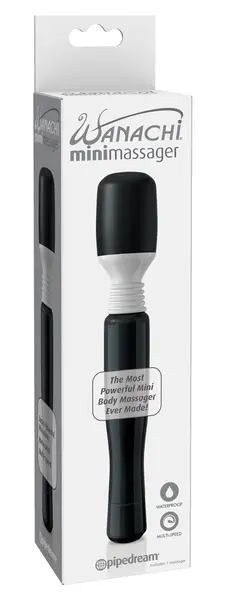 Pipedream Wanachi Mini Masažer Crni Multi-Brzinski 21cm Kompaktni Wand