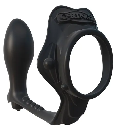 FCR Rock Hard Dual Funkcija Silicone Intimni Sistem Crni 4 cm