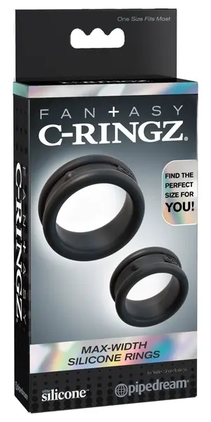 FCR Max Width Silicone Set Prstenova Anatomski Silicone 2 Veličine Crni