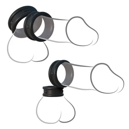 FCR Max Width Silicone Set Prstenova Anatomski Silicone 2 Veličine Crni