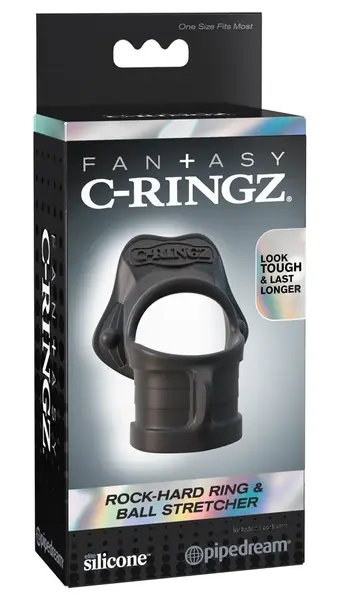 FCR Rock Hard Dual Support Prsten Silicone Crni 3.8 cm i 3.3 cm
