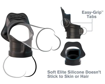 FCR Rock Hard Dual Support Prsten Silicone Crni 3.8 cm i 3.3 cm