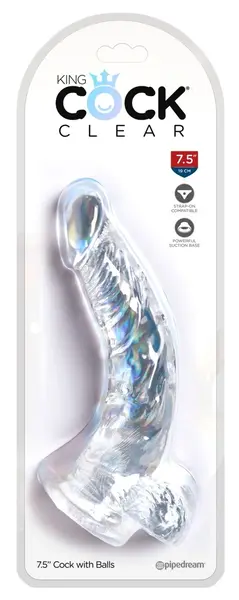 King Cock 7.5 Inč Model sa Usisnom Bazom i Strap-On Sistemom, Bež