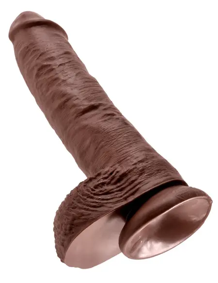 Pipedream King Cock 10 Inča Lopta Braon Anatomski Model PVC