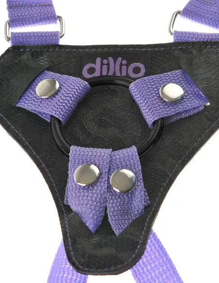 Pipedream Dillio 7'' Adjustable Strap-On Harness & Soft Pink Model