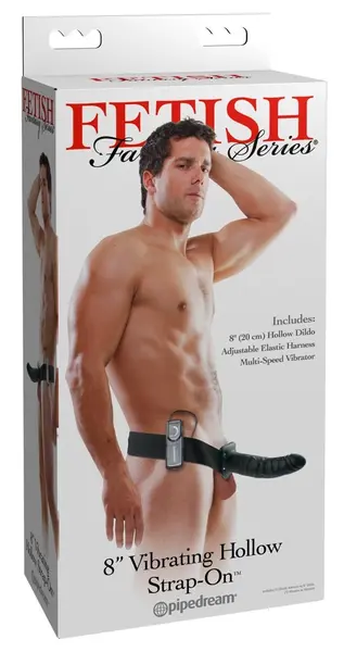 Pipedream FFS 8 Cola Šuplji Strap-On Tamni - Podesivi Vibrirajući Sistem