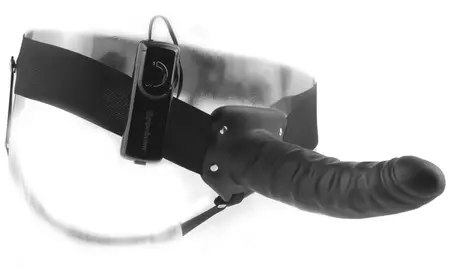 Pipedream FFS 8 Cola Šuplji Strap-On Tamni - Podesivi Vibrirajući Sistem