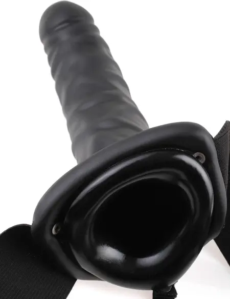 Pipedream FFS 8 Cola Šuplji Strap-On Tamni - Podesivi Vibrirajući Sistem