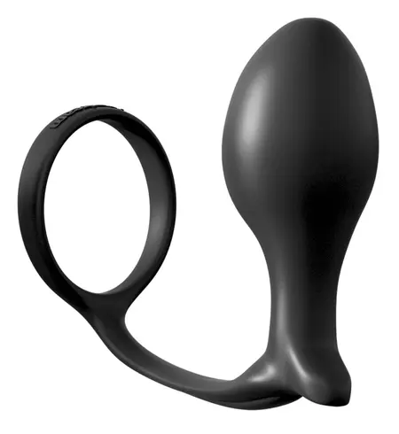 AFC Ass-Gasm Advance Silicone Intimate Ring & Plug 10.1cm Black