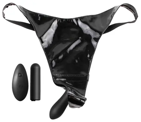 Fetish Fantasy Series Remote-Controlled 10-Mode Intimate Panty, Black, Adjustable