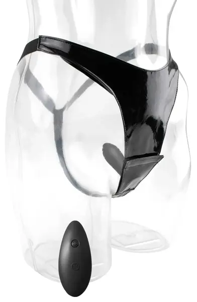 Fetish Fantasy Series Remote-Controlled 10-Mode Intimate Panty, Black, Adjustable