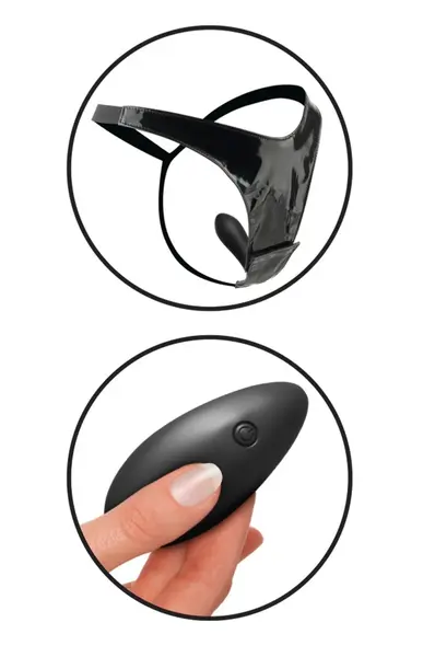 Fetish Fantasy Series Remote-Controlled 10-Mode Intimate Panty, Black, Adjustable