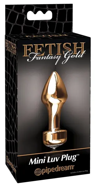 FFS Gold Mini Luv Plug Metal Plug with Decorative Gem, Gold, 8.25 cm
