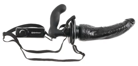 FFS Deluxe Penetrix Dvostrani vibrirajuci strap-on sistem, Crna, PVC