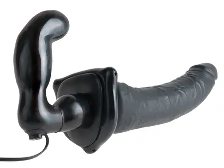 FFS Deluxe Penetrix Dvostrani vibrirajuci strap-on sistem, Crna, PVC