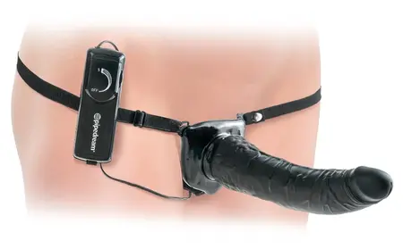 FFS Deluxe Penetrix Dvostrani vibrirajuci strap-on sistem, Crna, PVC