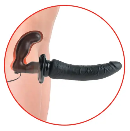 FFS Deluxe Penetrix Dvostrani vibrirajuci strap-on sistem, Crna, PVC