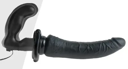 FFS Deluxe Penetrix Dvostrani vibrirajuci strap-on sistem, Crna, PVC