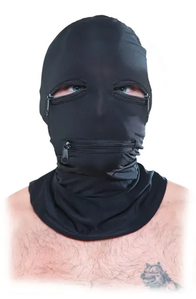 Fetish Fantasy Series Zipper Face Hood Crna - Fleksibilna prozračna maska