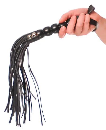 FFS Beaded Cat-o-Nine Tails Intimni flogger 22cm Crna PU drška