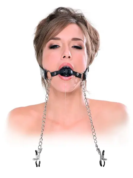 Fetish Fantasy Elite Deluxe Ball Gag sistem sa podesivim stegama 56cm