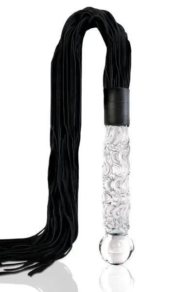 Pipedream Icicles No. 38 Glass Massage Wand with Leather Tassels 63cm Blue